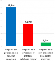 Distribución de los hogares según presencia y jefatura de personas de 60 años y más