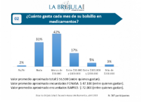 Gasto monetario en medicamentos al mes en habitantes de Santiago